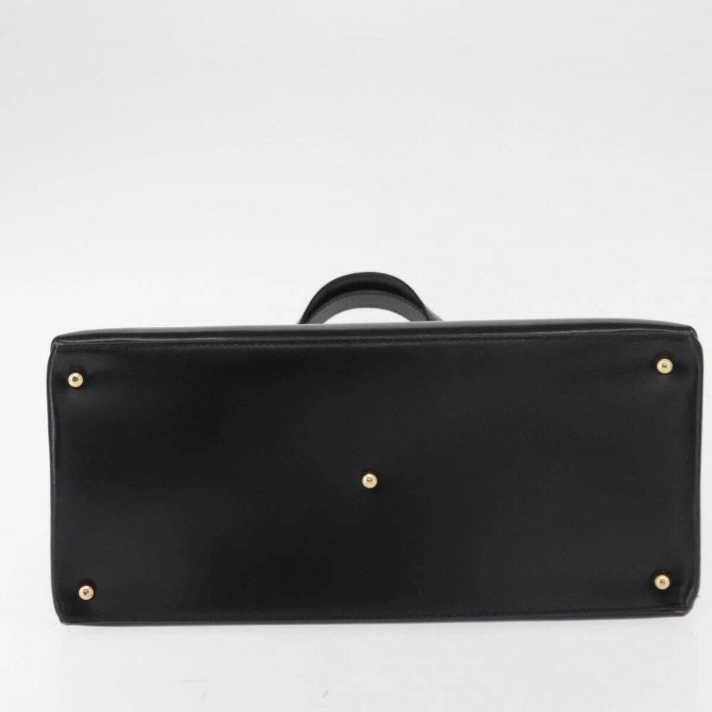 GUCCI Hand Bag Leather Black Gold 000 2046 0562 Auth 155731 - Picture 6 of 16